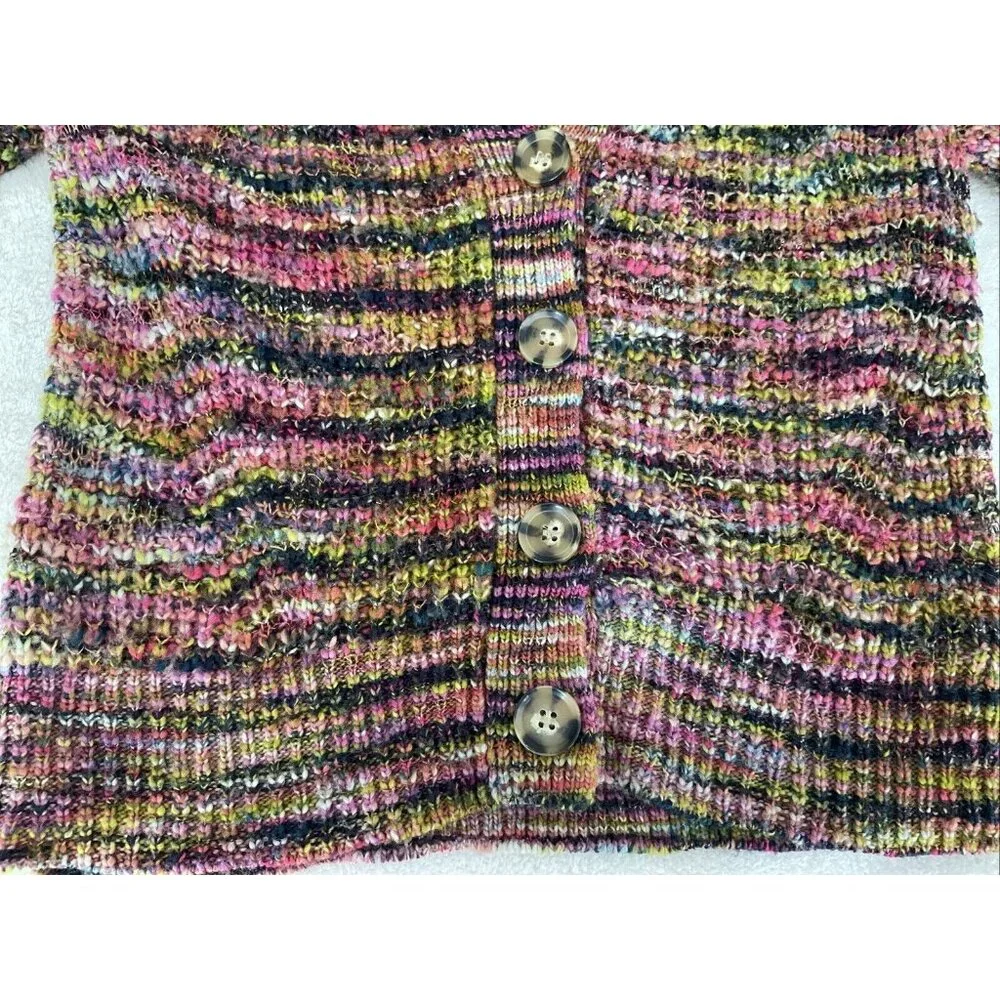 VERONICA BEARD Women Small Space Dye Multi-Color Dorla Wool Cardigan Sweater - Picture 3 of 14